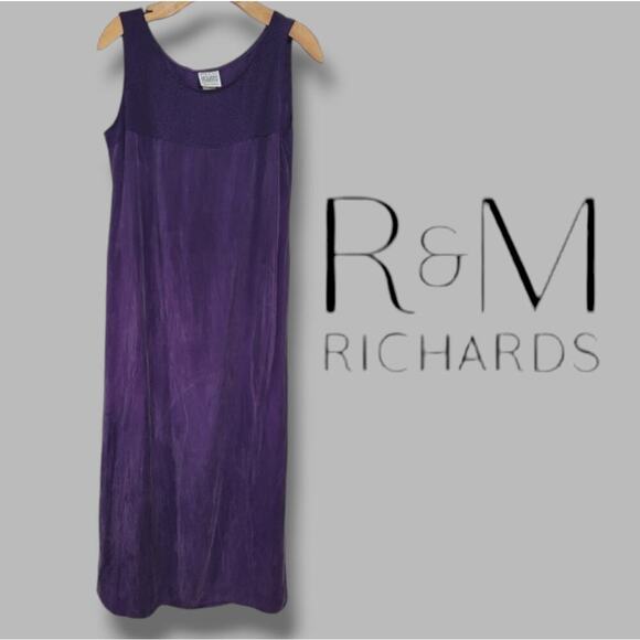 R&M Richards by Karen Kwong Women’s Purple Vintage Sleeveless Maxi Dress Sz 8 - Picture 7 of 7
